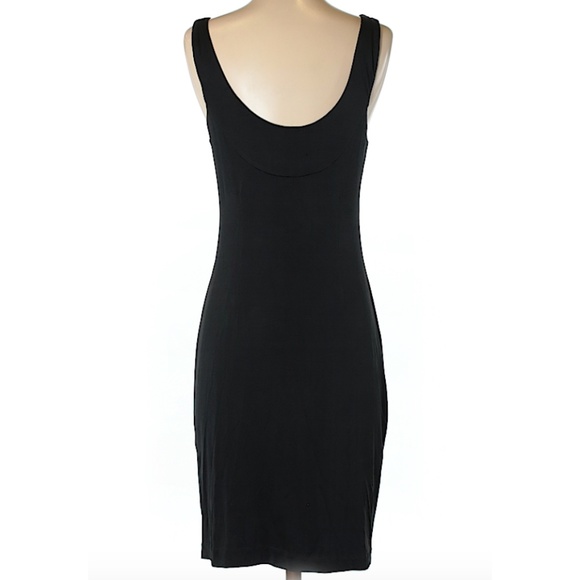 Black silky  BCBGMaxAzria dress with ruched detail - Picture 3 of 3